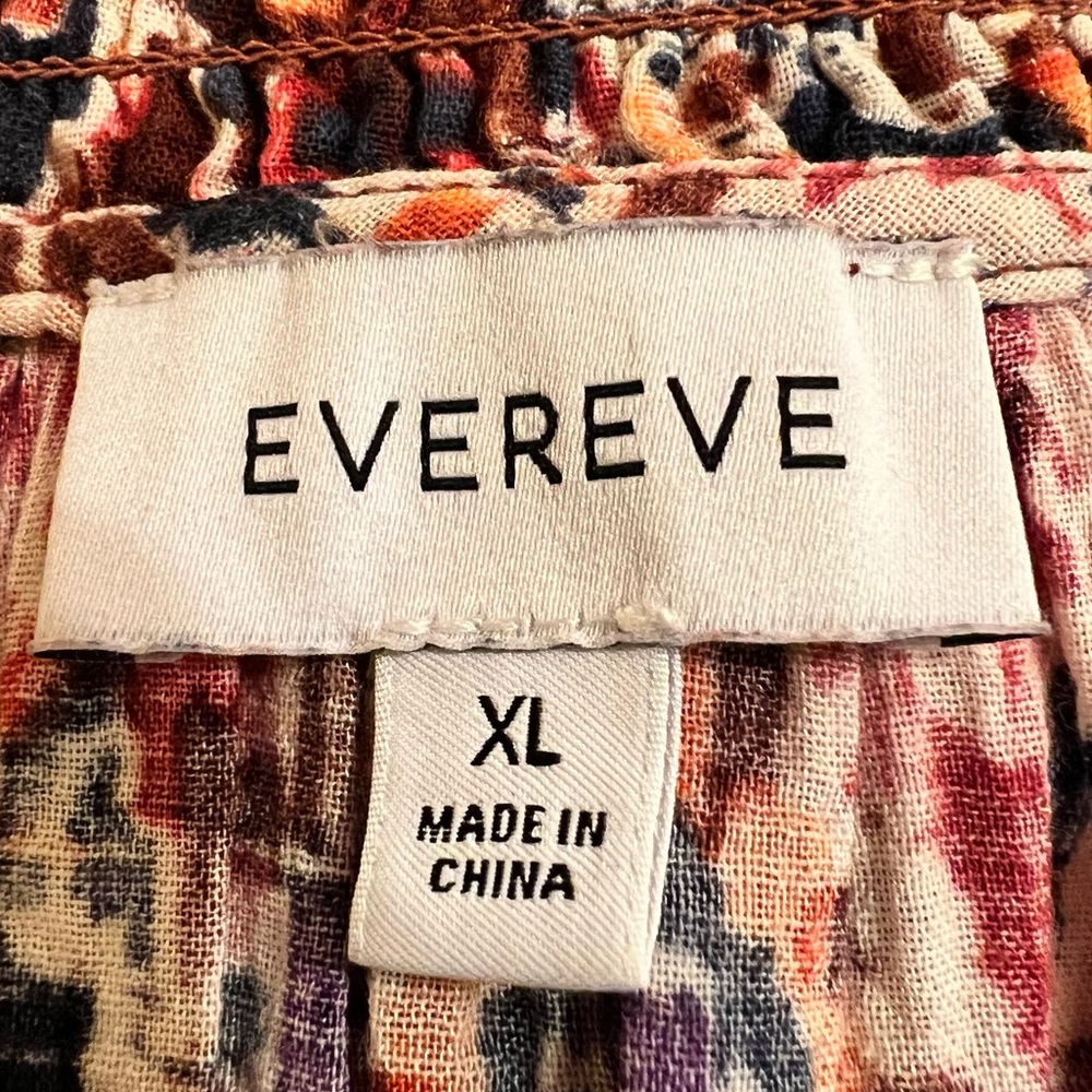 Evereve boho colorful peasant blouse size XL - Picture 4 of 5